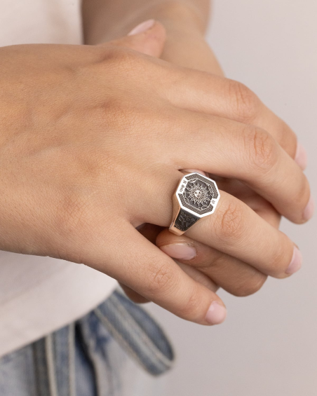 THE WORLD TAROT CARD SIGNET RING