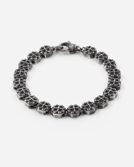BRACELET MODULES GOTHIQUES OCTOGONALES REUNIÓN EN ARGENT