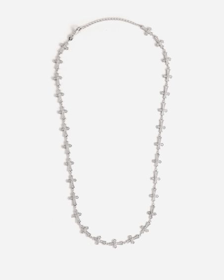 COLLANA CROCI GOTICHE IN ARGENTO CON BRILLANTI