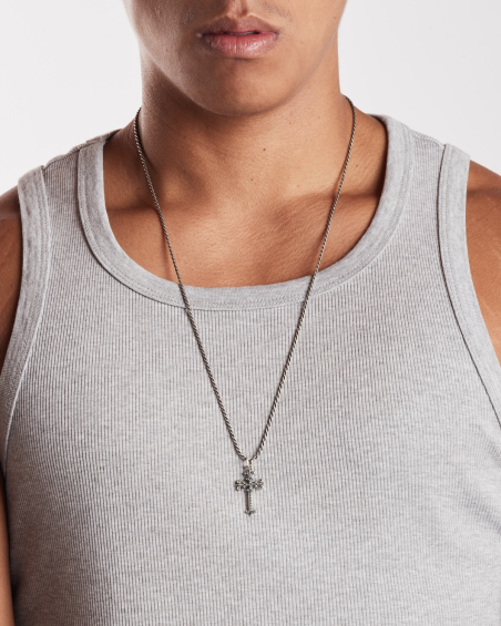 PENDENTIF CROIX GOTHIQUE PETIT GRACIA EN ARGENT