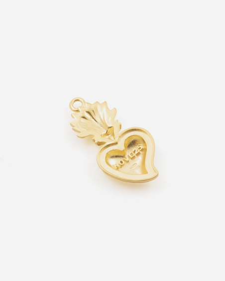 PENDENTIF CŒUR EX-VOTO MOYEN PLAQUÉ OR