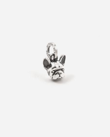 MINI CHARM COLGANTE BULLDOG FRANCÉS DE PLATA