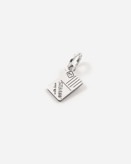 MINI CHARM COLGANTE TARJETA POSTAL DE PLATA