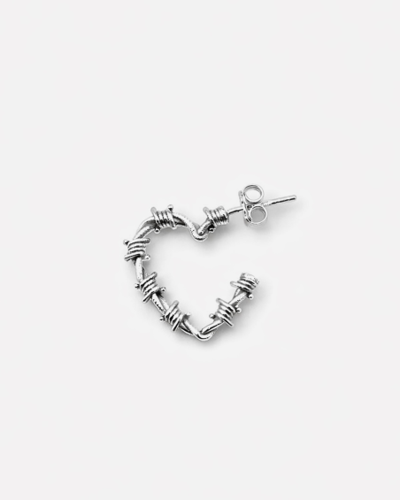 BARBED WIRE HEART SINGLE EARRING