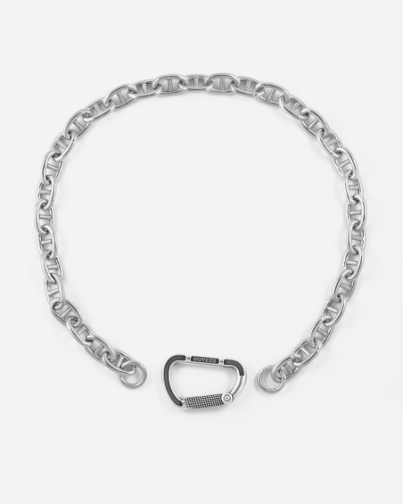SILVER CHAIN CROSSBAR WITH BRONZE BIG CLASP
