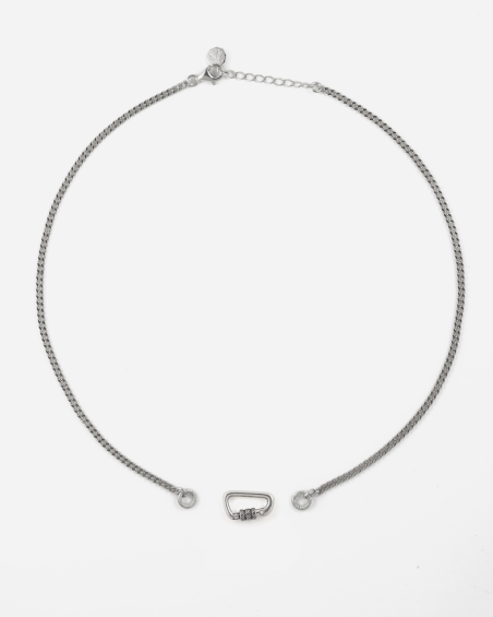 SILVER 080 CURB CHAIN NECKLACE WITH CLASP