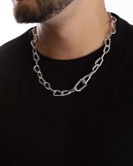 COLLIER CHAÎNE MOUSQUETONS