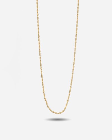 COLLIER MINI CHAÎNE CORDE PLAQUÉ OR