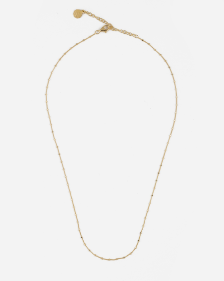 COLLIER MAILLE GOURMETTE AVEC CUBES PLAQUÉ OR
