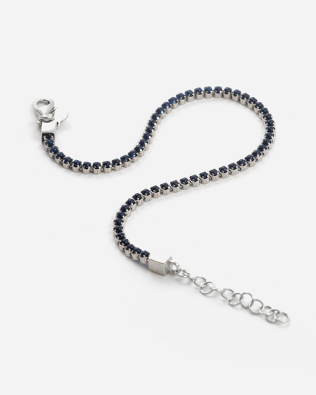 BRACCIALE TENNIS IN ARGENTO CON PIETRE BLU CABOCHON