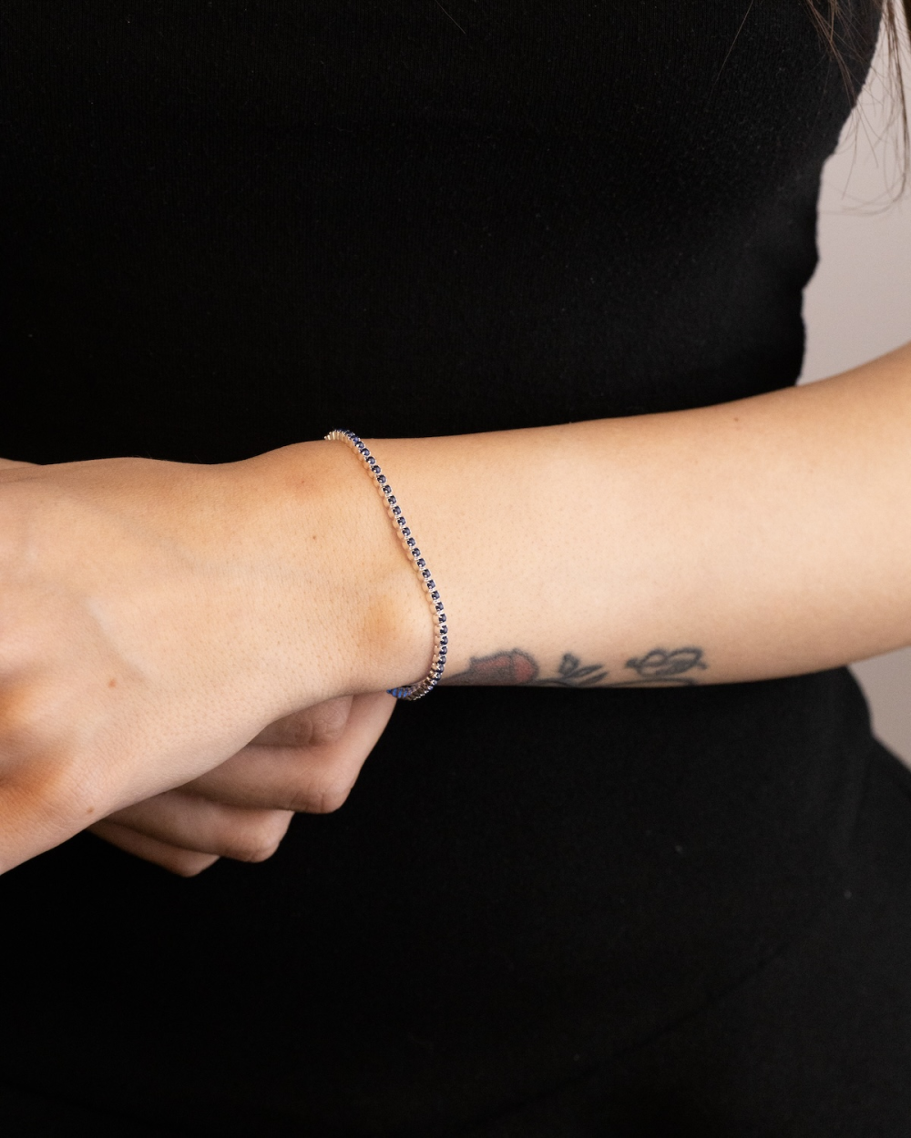 BRACCIALE TENNIS IN ARGENTO CON...