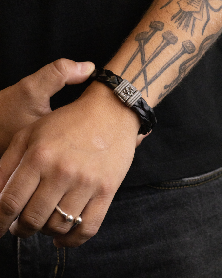 BRACCIALE TRECCIA IN PELLE... 2