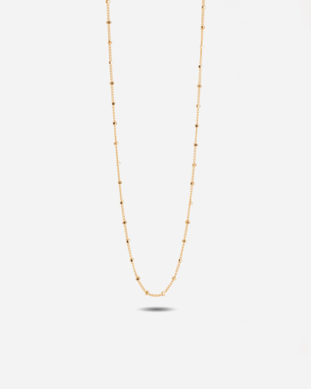 GOLD PLATED CURB CHAIN NECKLACE WITH CUBES