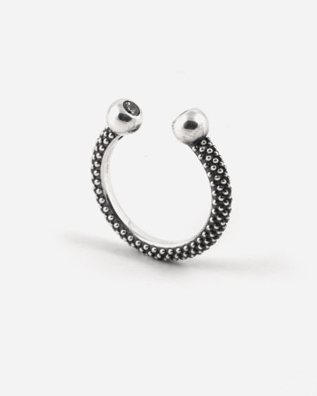 DOTTED PIERCING FINE RING WITH STONES