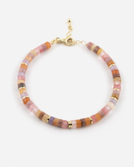 GOLD PLATED PINK ELEMENTS BRACELET
