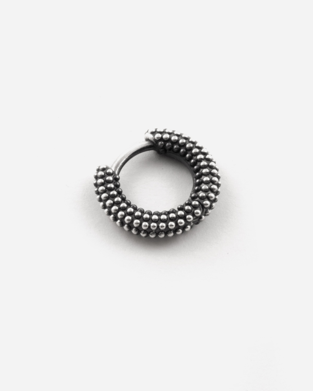 SILVER PLATED DOTTED HOOP EARRING...