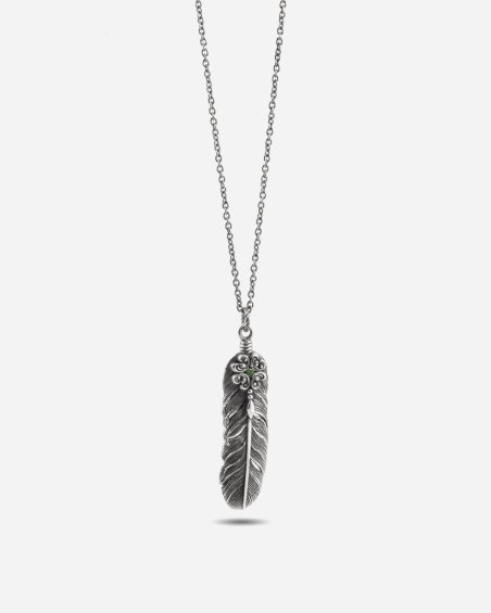 FEATHER FAMILIA PENDANT WITH STONE
